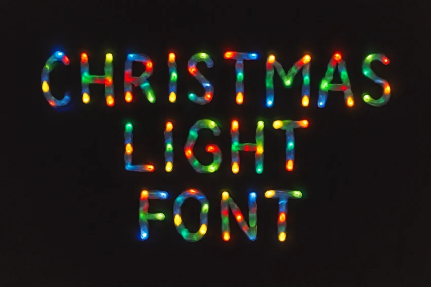 christmas light font