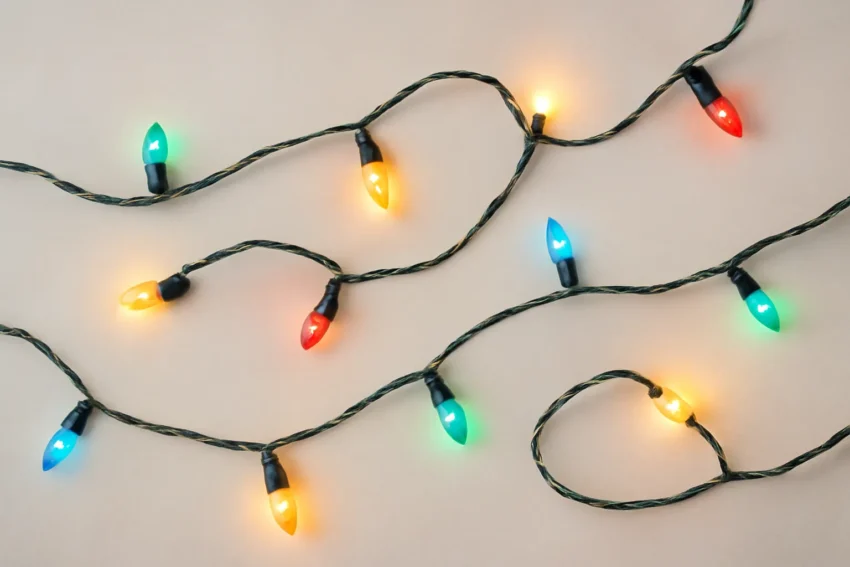 christmas lights with design