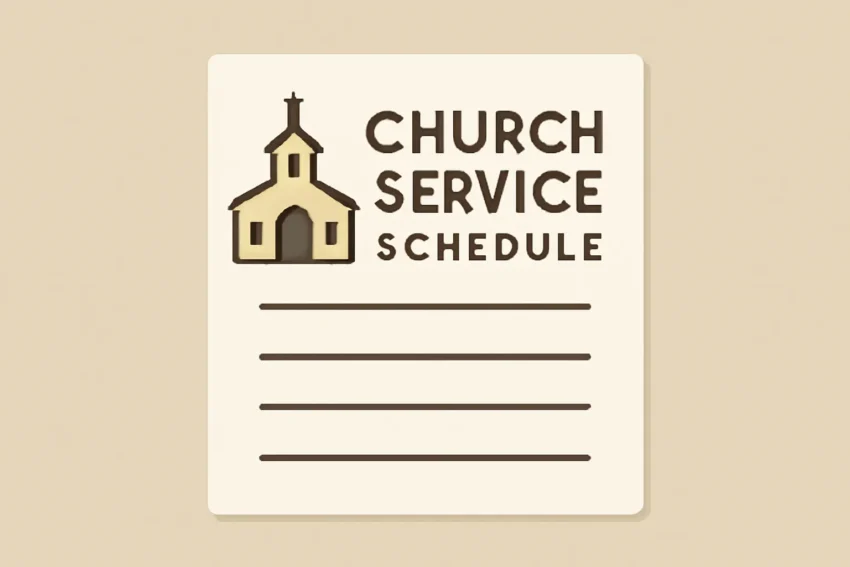 church service schedule template