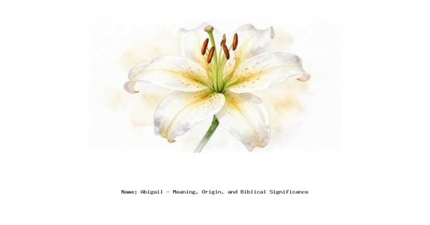 Name: Abigail - Meaning, Origin, and Biblical Significance