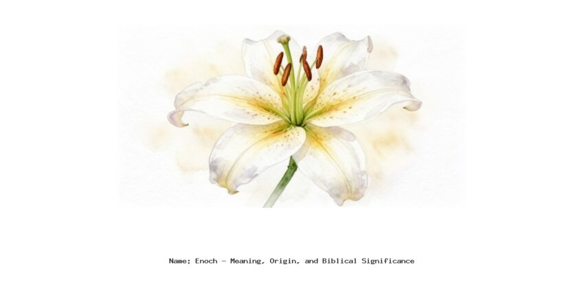 Name: Enoch - Meaning, Origin, and Biblical Significance