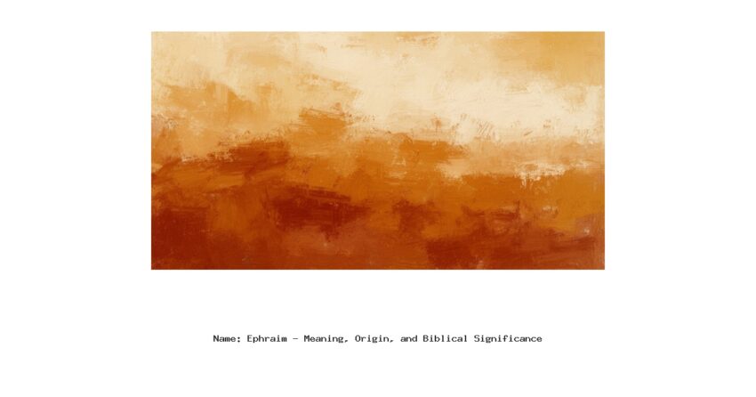 Name: Ephraim - Meaning, Origin, and Biblical Significance