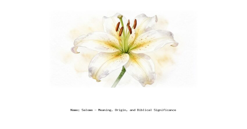 Name: Salome - Meaning, Origin, and Biblical Significance