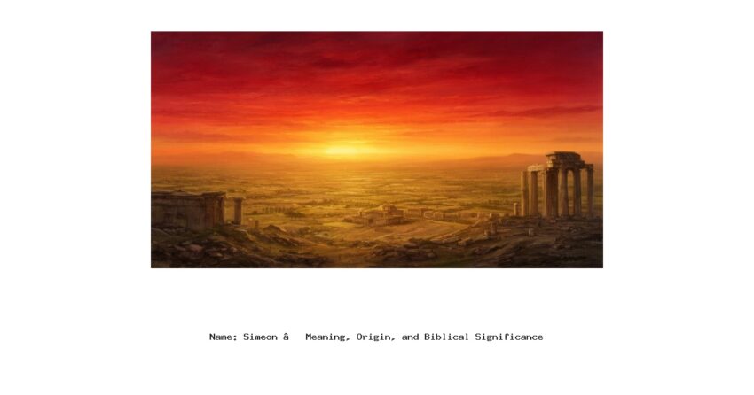 Name: Simeon — Meaning, Origin, and Biblical Significance